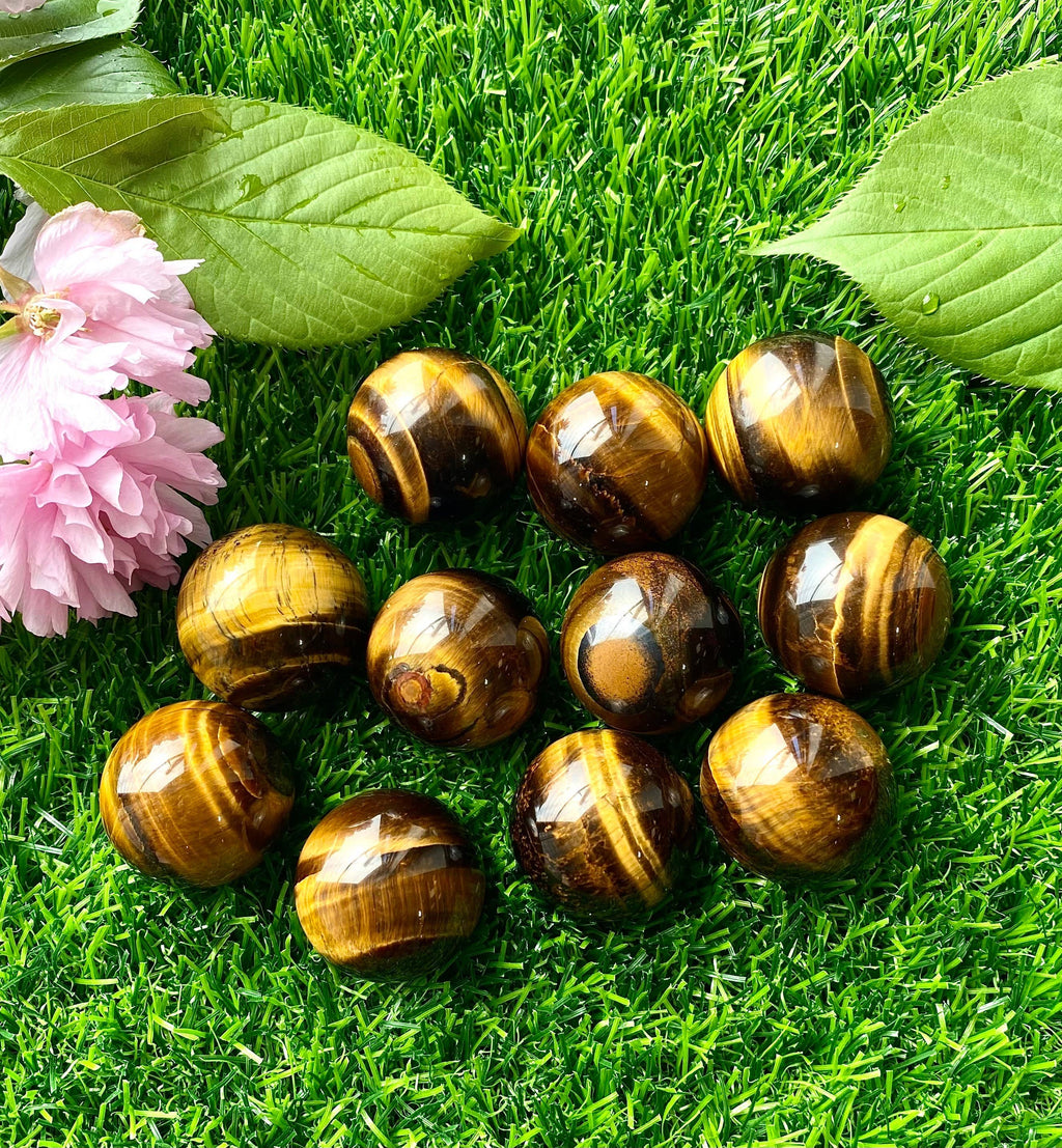 Brown Tiger Eye Crystal Spheres Healing Energy