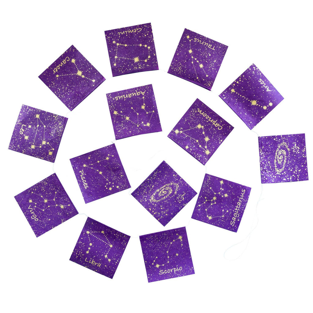 Purple Zodiac Eco- Paper Garland